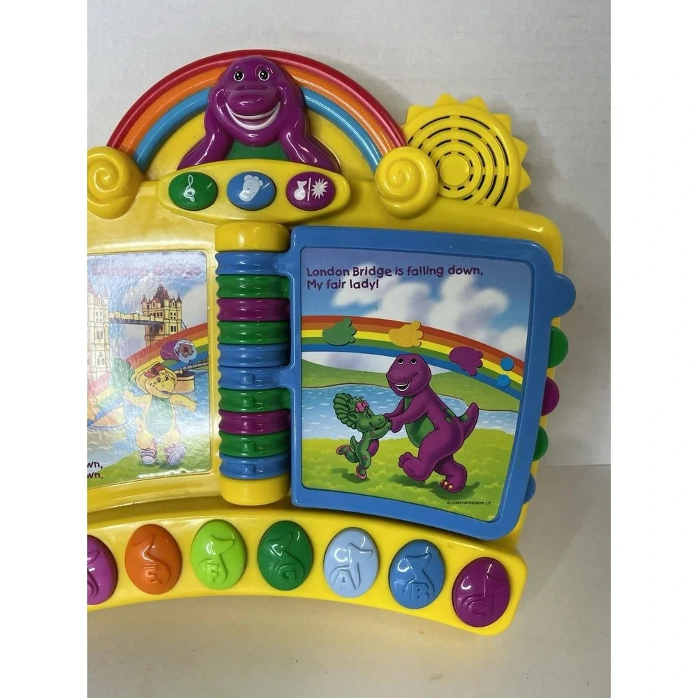 Vintage Barney Musical Nursery Rhymes Piano Book Electronic Interactive Toy